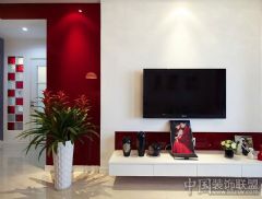 經典紅與白  演繹現代時尚美家現代客廳裝修圖片