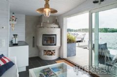 瑞典清新優雅湖濱別墅現代客廳裝修圖片