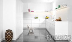 時尚純白家居廚房設計現代過道裝修圖片