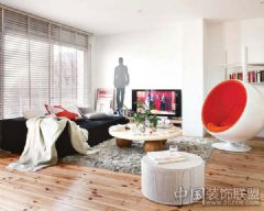 西班牙時尚復式動感空間現代客廳裝修圖片