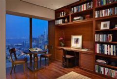 中式豪華公寓 觀臨天下美景中式書房裝修圖片