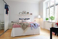 典雅白色小戶型家居生活現代臥室裝修圖片