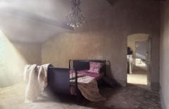 古老城堡的巴洛克風古典臥室裝修圖片
