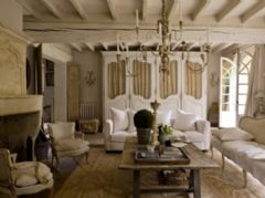 法國白色復古家居古典客廳裝修圖片