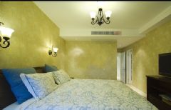 檸檬黃色調地中海風格家居地中海臥室裝修圖片