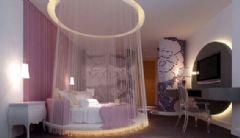 粉色兒童房設計風格現代兒童房裝修圖片