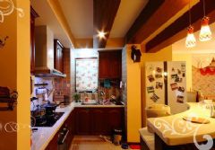 歐中日三國混搭家居風格中式廚房裝修圖片