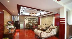 中式風情與歐式古典的完美交融混搭客廳裝修圖片
