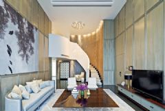 廣州精致別墅樣板房案例現代客廳裝修圖片