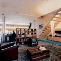 阿姆斯特丹別具一格深藍之家現代書房裝修圖片