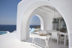 全白舒適的愛琴海(Mykonos)酒店簡約酒店裝修圖片