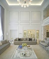 富家美女的純色頂級奢華別墅歐式客廳裝修圖片