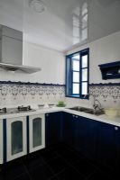 地中海深藍的憧憬歐式廚房裝修圖片