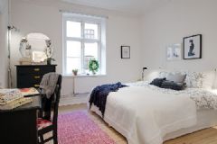 簡單色調北歐2居室簡約臥室裝修圖片