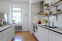 127平米純白公寓簡約廚房裝修圖片