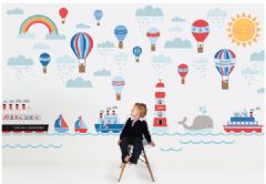 個性墻面壁紙設計混搭兒童房裝修圖片