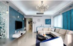 藍白清新馬賽克 裝扮時尚簡約家居生活簡約客廳裝修圖片