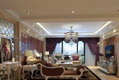 別墅氣質的180平歐式風格歐式客廳裝修圖片