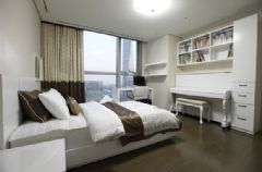 銀色低調奢華公寓簡約臥室裝修圖片