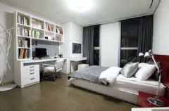銀色低調奢華公寓簡約臥室裝修圖片