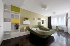 89平莫斯科現代簡約公寓 經典黑白配色簡約臥室裝修圖片
