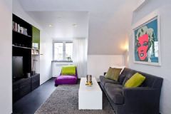 活力亮色的57平米現代公寓混搭客廳裝修圖片