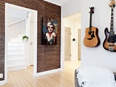 夏季清涼居家愛簡潔 83平兩層白木公寓簡約過道裝修圖片
