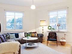 夏季清涼居家愛簡潔 83平兩層白木公寓簡約客廳裝修圖片