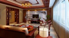 新中式家居：12萬裝修154平米新家中式客廳裝修圖片