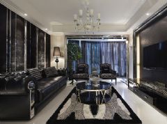 11萬裝120平米奢華金屬風格現代客廳裝修圖片