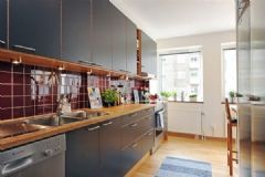 清新自然公寓 北歐風格兩居室歐式廚房裝修圖片