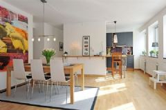 清新自然公寓 北歐風格兩居室歐式餐廳裝修圖片
