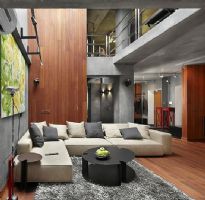 150平極品復式公寓現代客廳裝修圖片