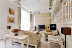 160平復式新古典奢華居古典客廳裝修圖片
