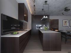175平現代簡約時尚公寓現代廚房裝修圖片