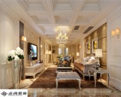 華潤中央花園中式客廳裝修圖片