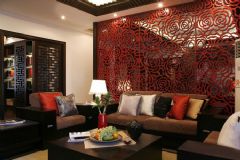 中式風格的四居室裝修案例中式客廳裝修圖片