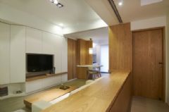 61平簡約實木色小戶型簡約客廳裝修圖片