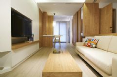 61平簡約實木色小戶型簡約客廳裝修圖片