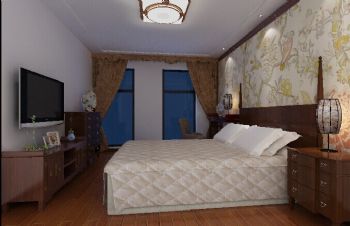 水木清華中式臥室裝修圖片