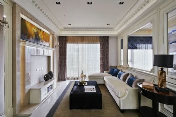 166平新巴洛克時尚美宅現代客廳裝修圖片