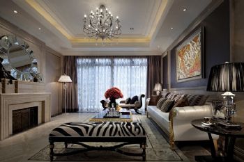 240平新古典奢華別墅古典客廳裝修圖片