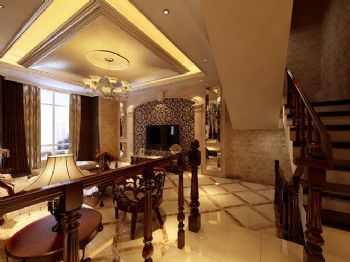 華僑城275平古典風格古典客廳裝修圖片