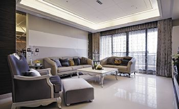 黃金海岸166平后現代奢華現代客廳裝修圖片