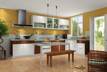 2014最新廚房色彩搭配設計現代廚房裝修圖片
