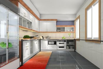 2014最新廚房色彩搭配設計現代廚房裝修圖片