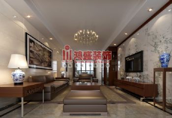 中海國際社區1中式客廳裝修圖片