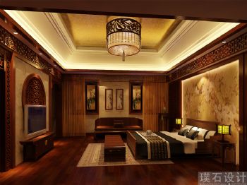 中式四合院（純設計）中式臥室裝修圖片