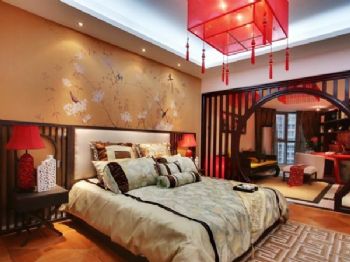 奉化銀泰城中式臥室裝修圖片