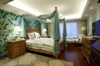 玫瑰花園裝修案例地中海臥室裝修圖片